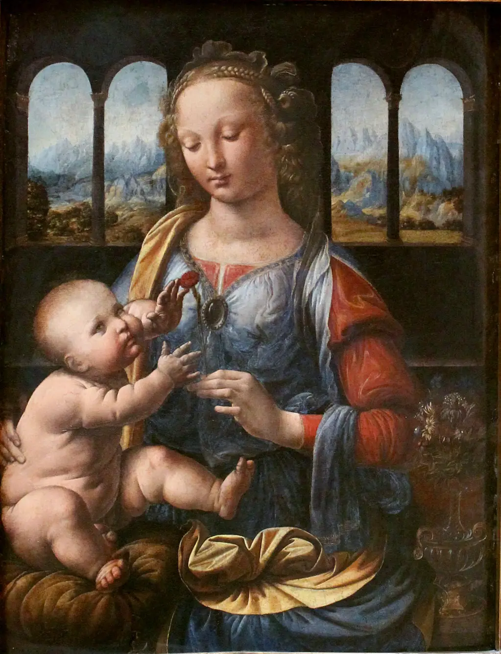 Madonna of the Carnation in Detail Leonardo da Vinci
